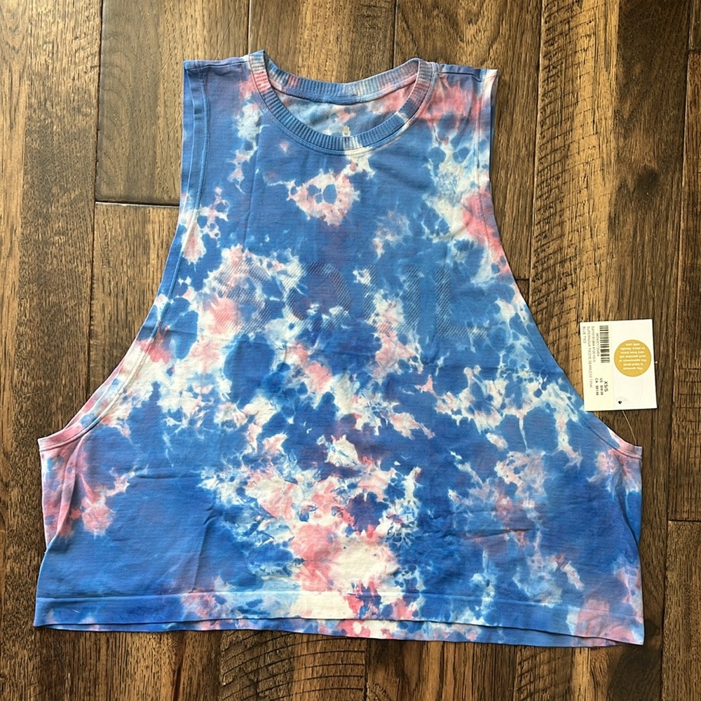 Spiritual Gangster SALE⭐️ Soul Supernova Tie-Dye Cropped Tank Blue Pink NEW - Picture 10 of 11